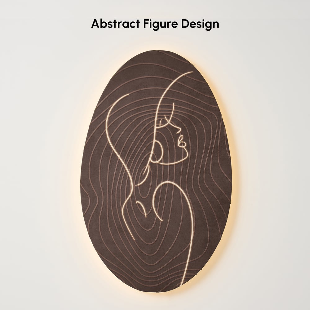 80cm Illuminated Abstract Figure Wall Art with Warm LED Backlight, Textured Wall Decor window image