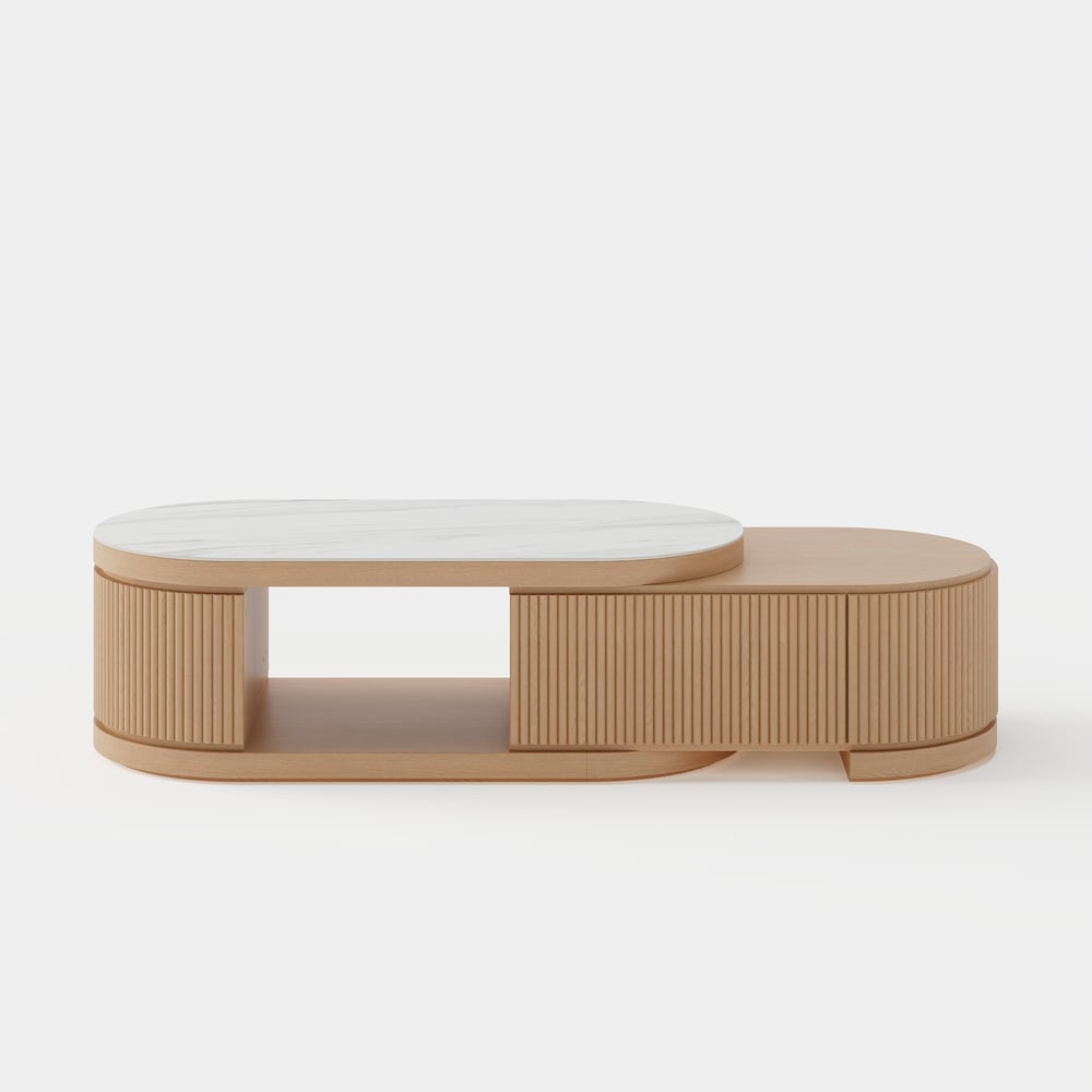 Velar 47"-67" Extendable Coffee Table with Sintered Stone Top and Storage window image
