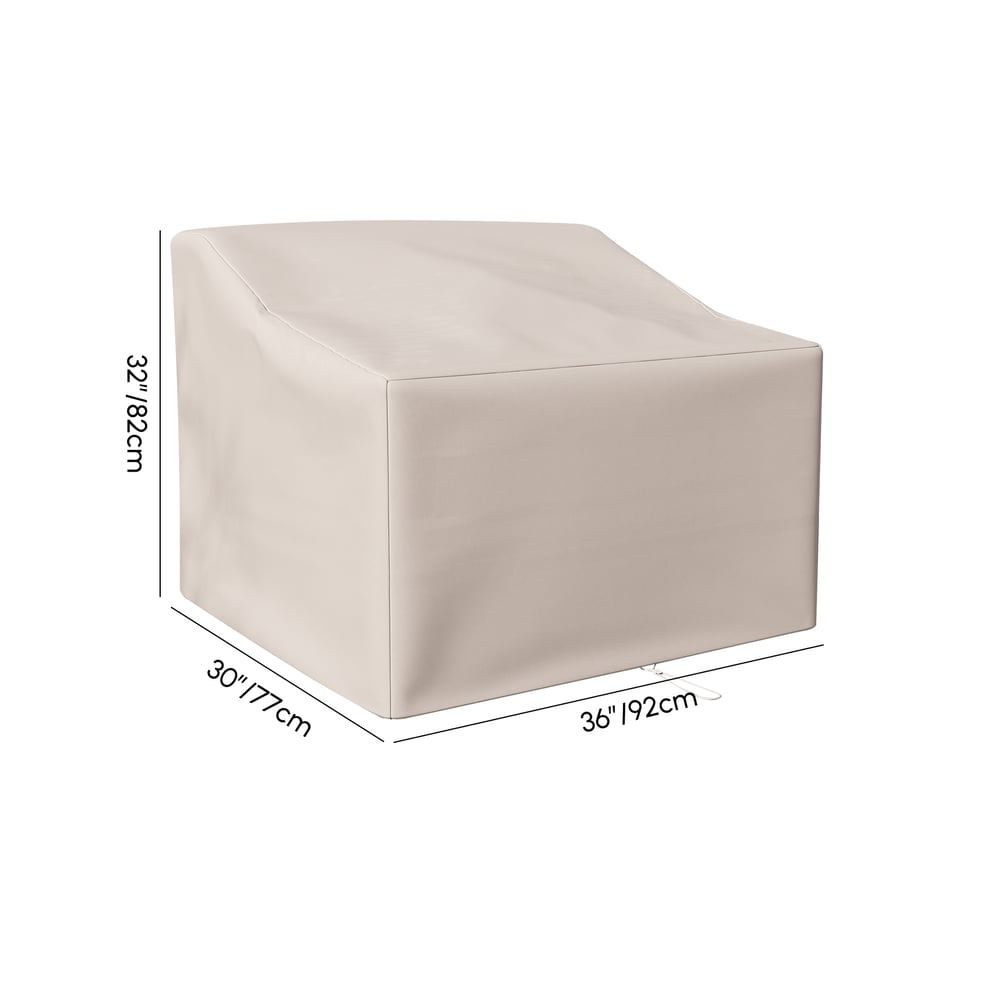 Tevara Outdoor 600D Tough Canvas Waterproof Patio Furniture Covers in Ivory weights dimensions image