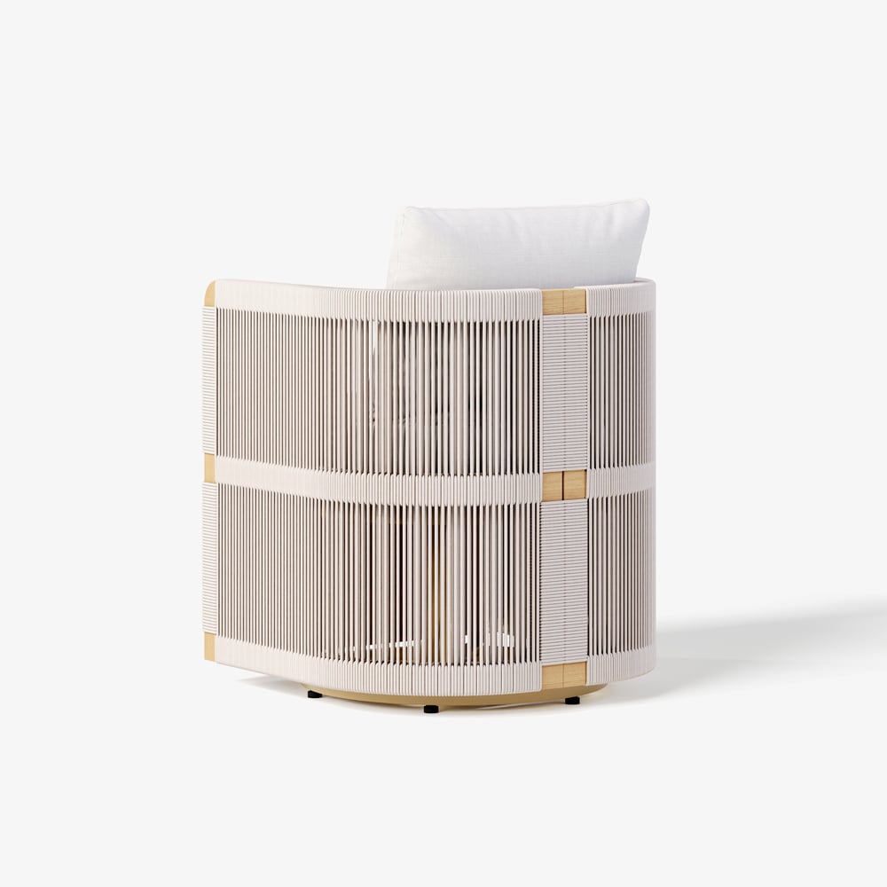 Costra Outdoor Aluminum & Rope Weave Swivel Dining Chairs, Set of 2 window image