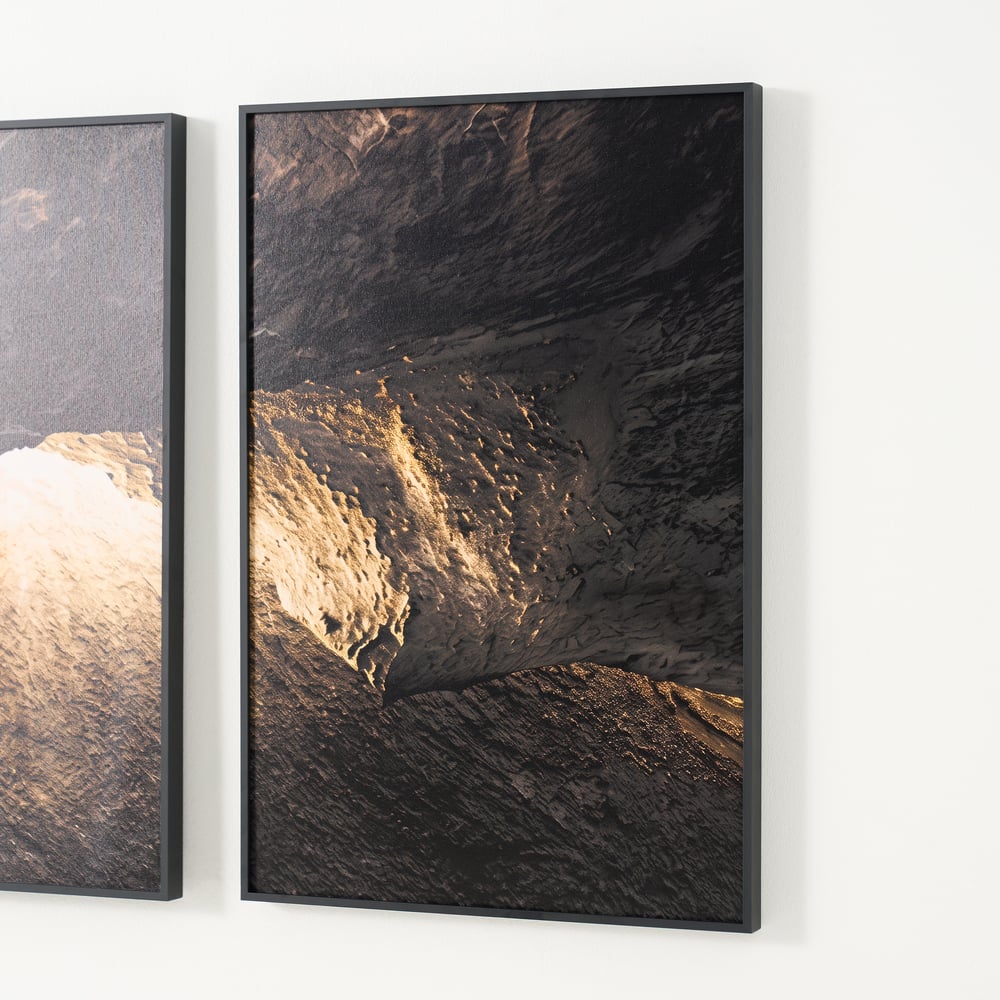3-Piece Framed Abstract Canvas Wall Art Set with Black Aluminium Frames window image