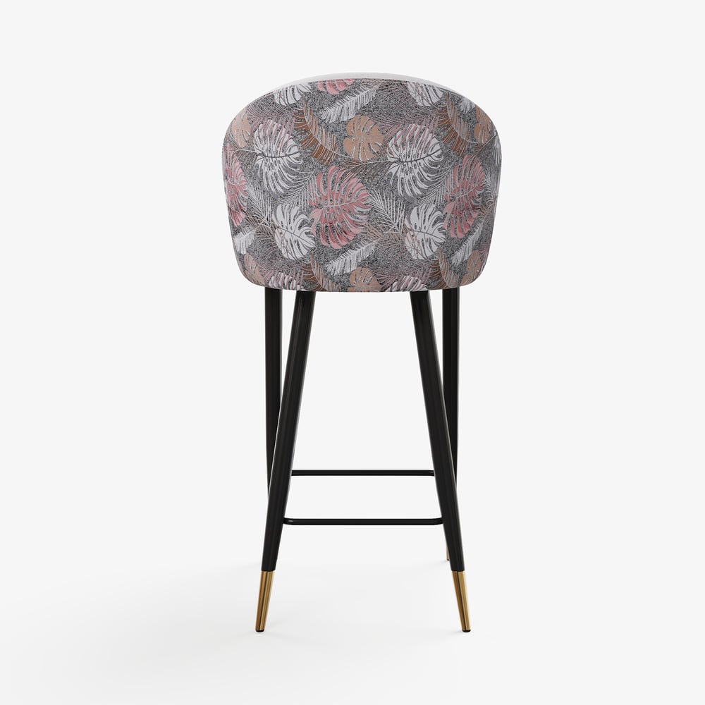 Arcora White Velvet Bar Stool with Upholstered, 1 Piece window image