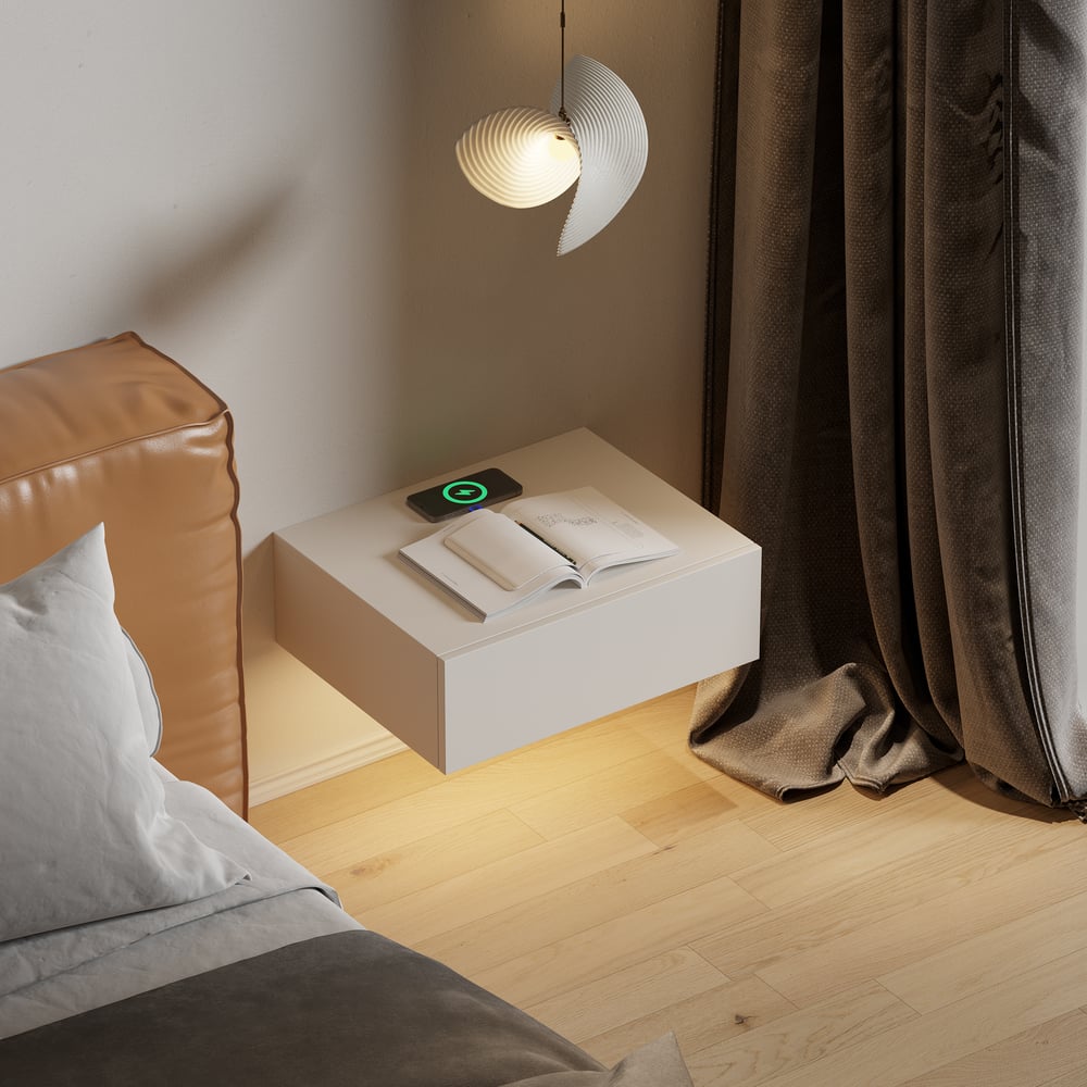 Lumio Floating Smart Nightstand with Charging Station & Light window image