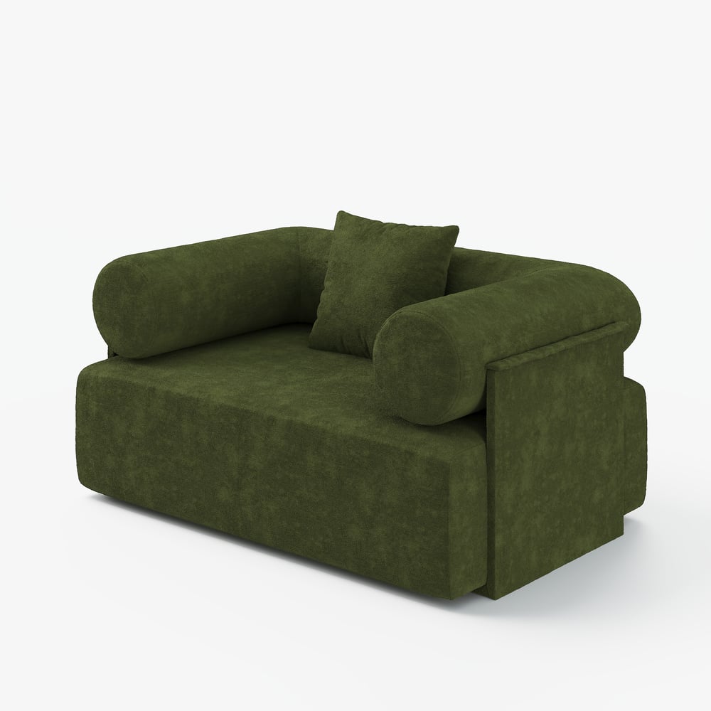 Serene Modern Green Velvet Lounge Accent Chair window image