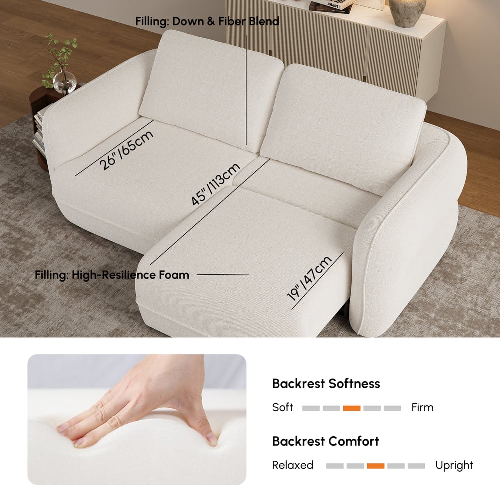 Modern 87" 2-Seater Chenille Power Convertible Sleeper Sofa with Remote Control window image