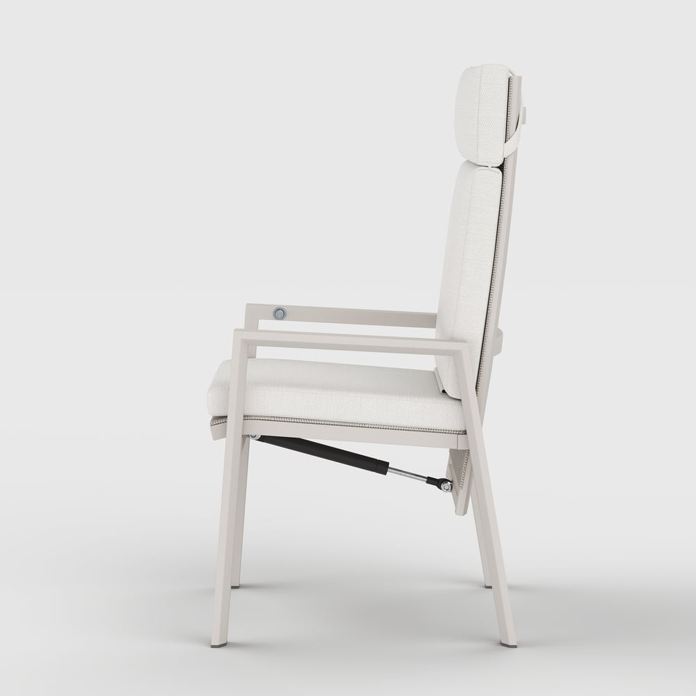 Outdoor Aluminium Reclining Dining Chairs in Sand, Set of 2 window image