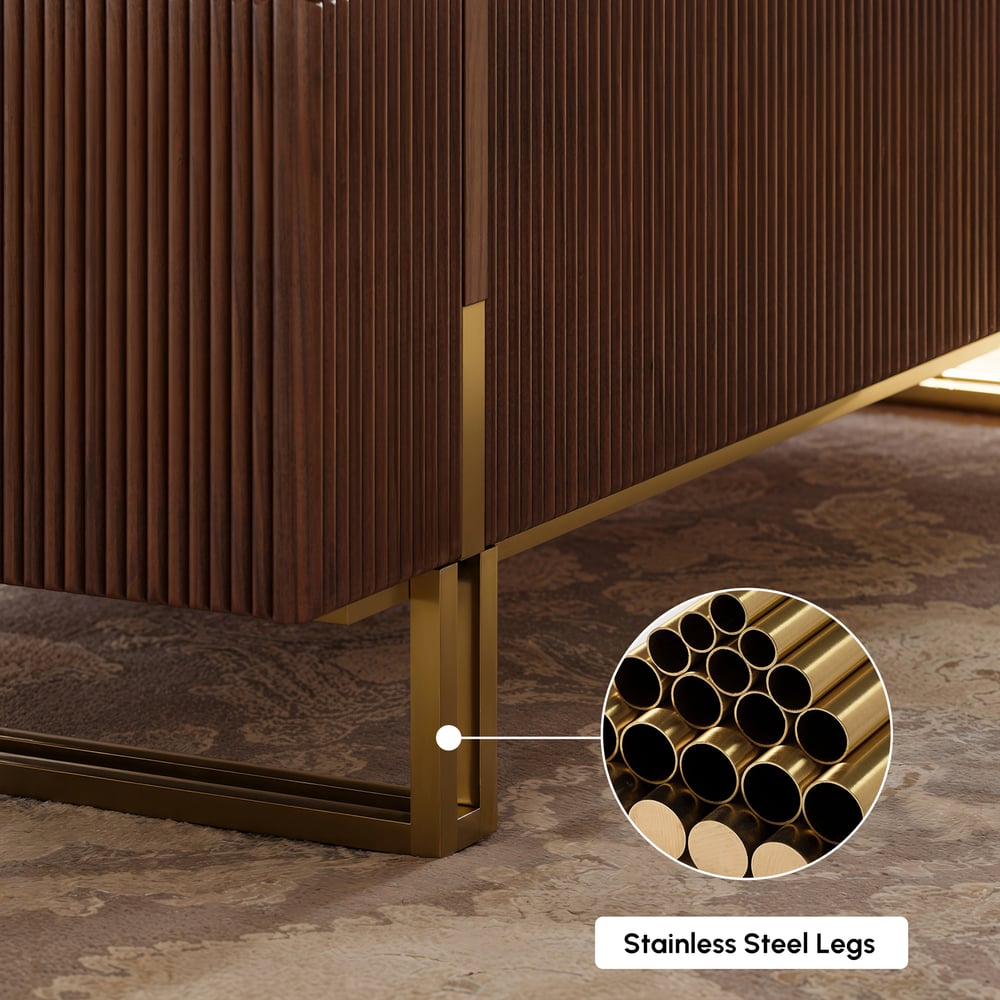 Table basse relevable Grovyn de 47,2" avec finition cannelée et 2 tiroirs image de fenêtre