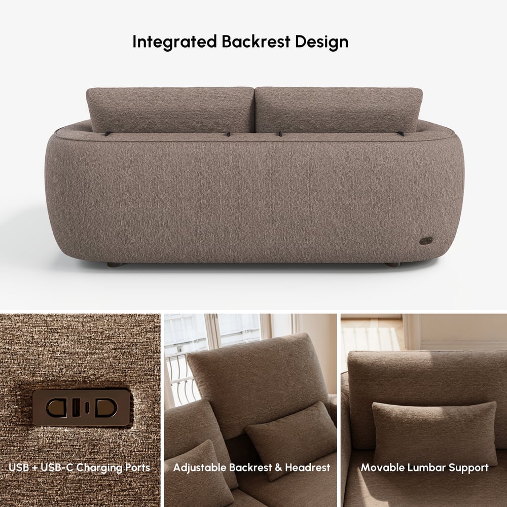 212cm 2-Seater Pet-Friendly Chenille Power Reclining Sofa with Adjustable Backrest window image