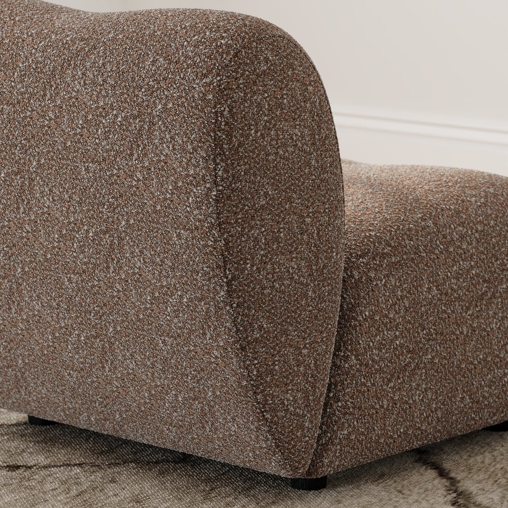17" Performance Boucle Upholstered Curved Slipper Accent Chair window image