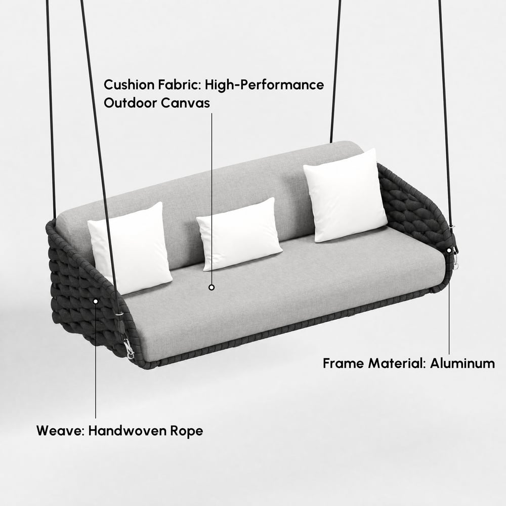 Cocaro 2-Seater Woven Outdoor Patio Swing window image