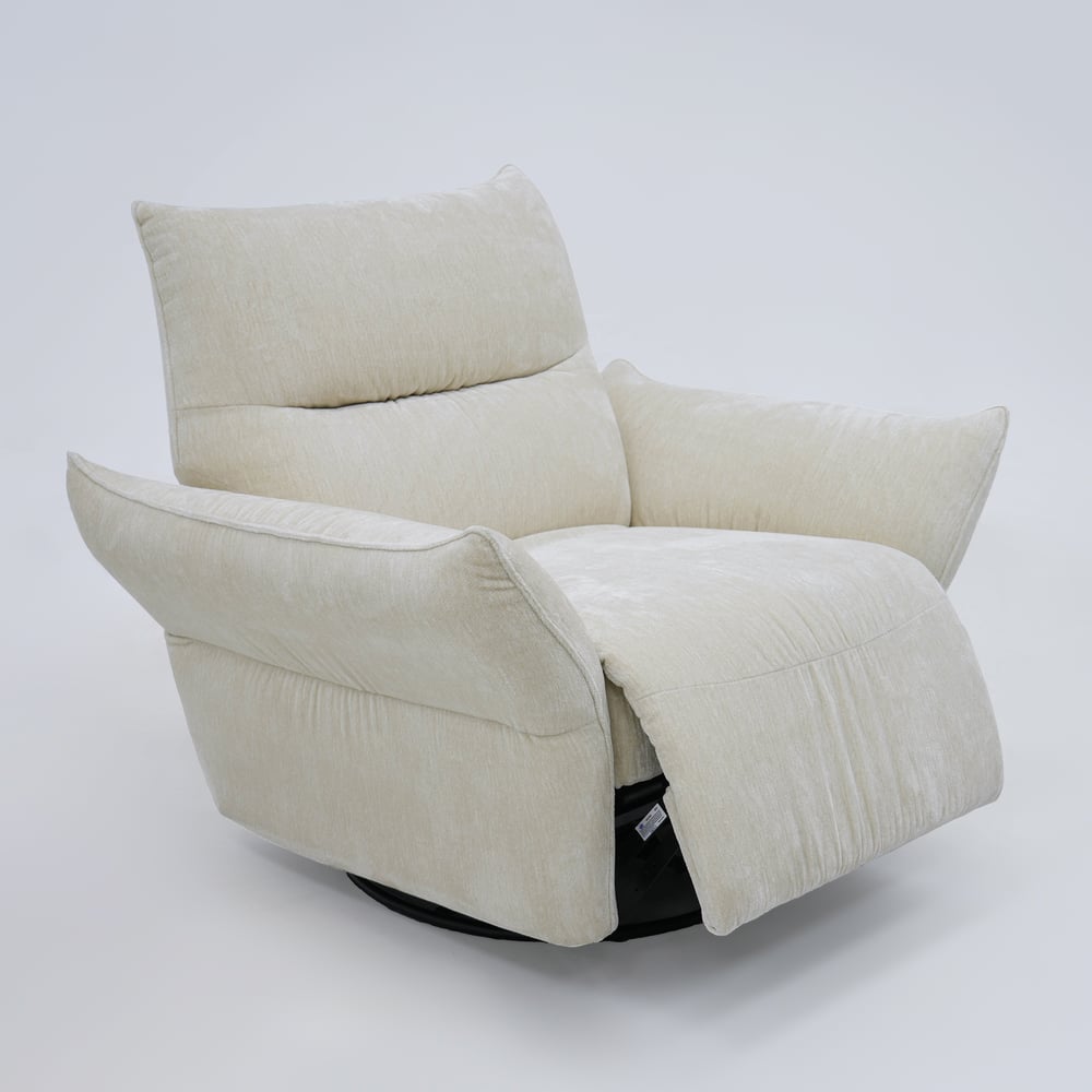 Performance Chenille Power Recliner Swivel Rocker Chair With Dual Motor & Adjustable Armrests window image