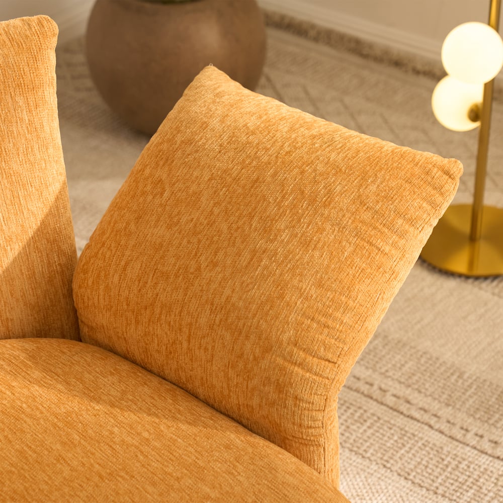 Performance Chenille Swivel Accent Chair with Adjustable Armrest window image