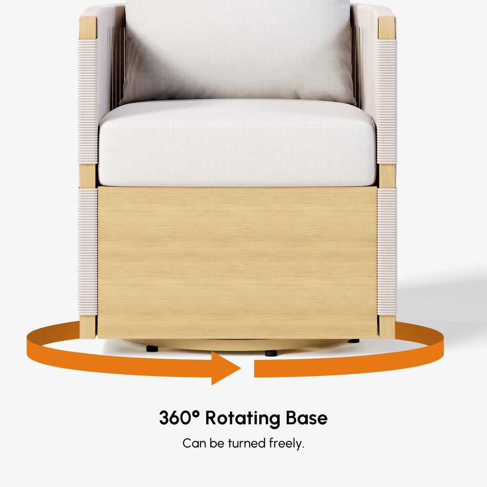 Costra Outdoor Aluminum & Rope Weave Swivel Dining Chairs, Set of 2 window image