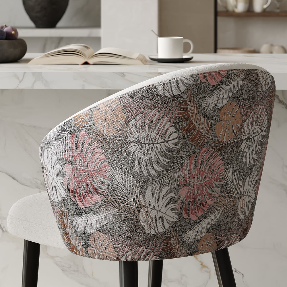Modern White Velvet Counter Stool with Upholstered, 1 Piece window image