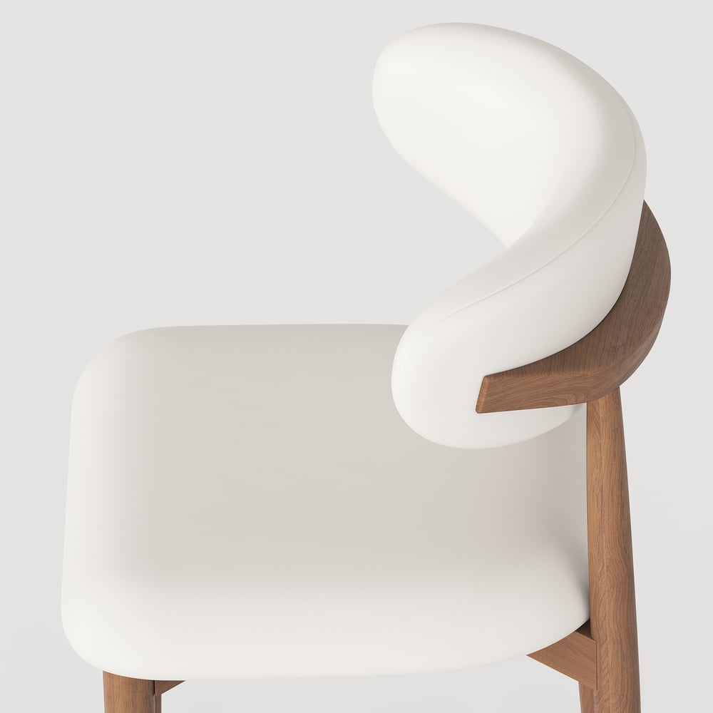 Modern PU Leather Dining Chair with Rubber Wood Legs window image