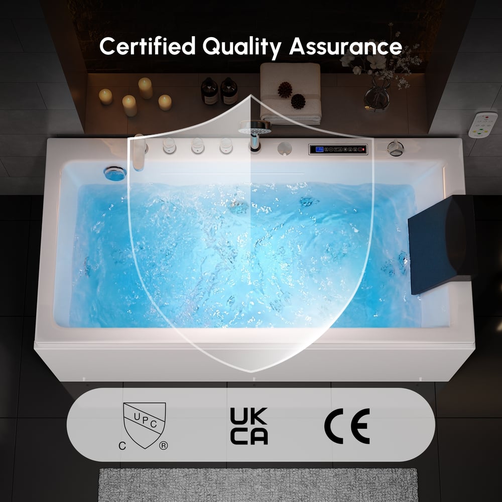 59" Whirlpool Bathtub with 7 Massage Jets, 8 Air Jets & Thermostatic Control window image