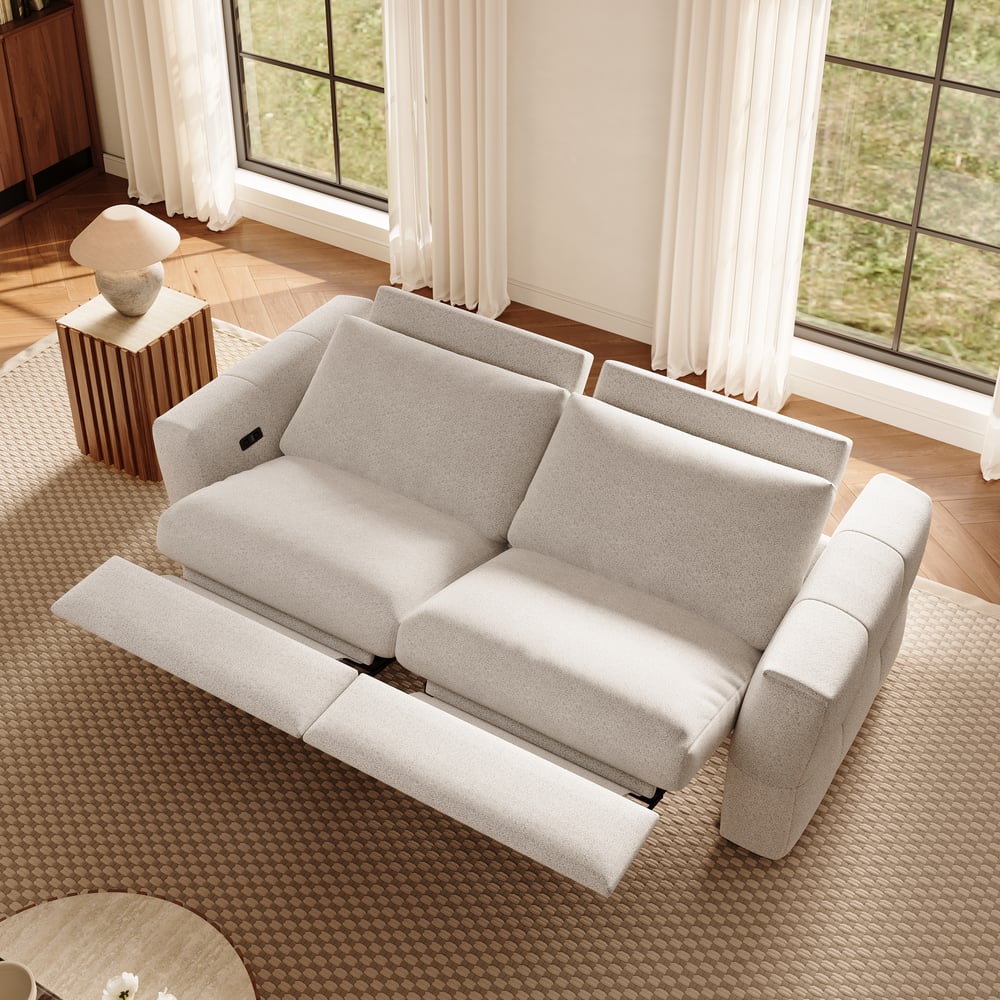Glidio Chenille Power Reclining Sofa with Adjustable Headrests window image