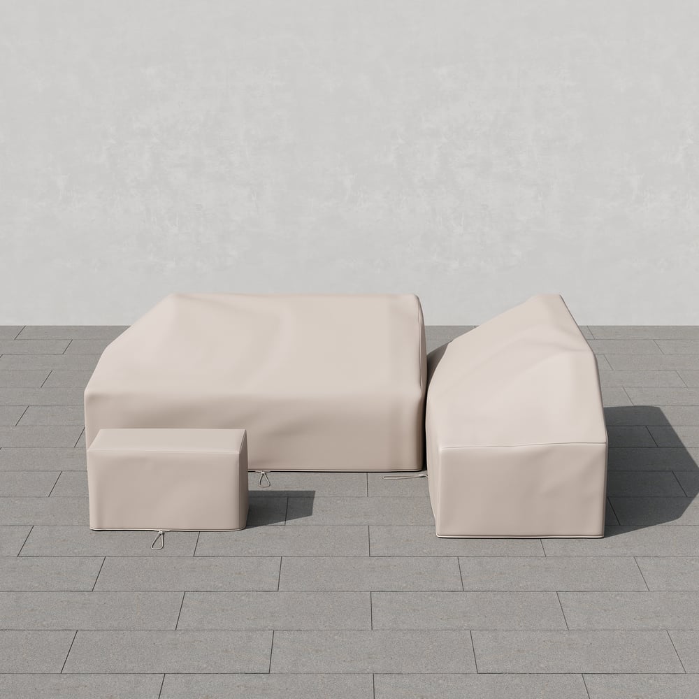 Slatera Outdoor 600D Tough Canvas Waterproof Patio Furniture Set Covers in Ivory window image