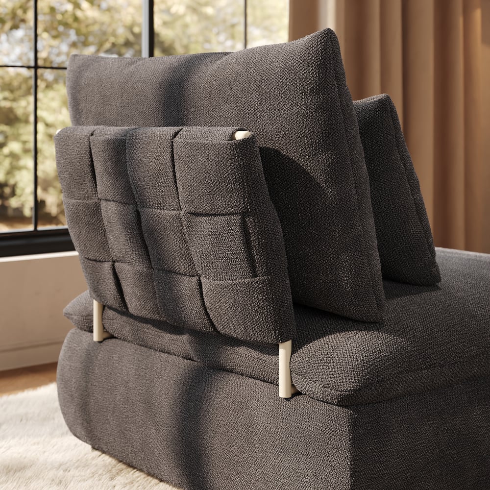 36" Chenille Slipper Accent Chair with Hidden Storage & Removable Backrest window image