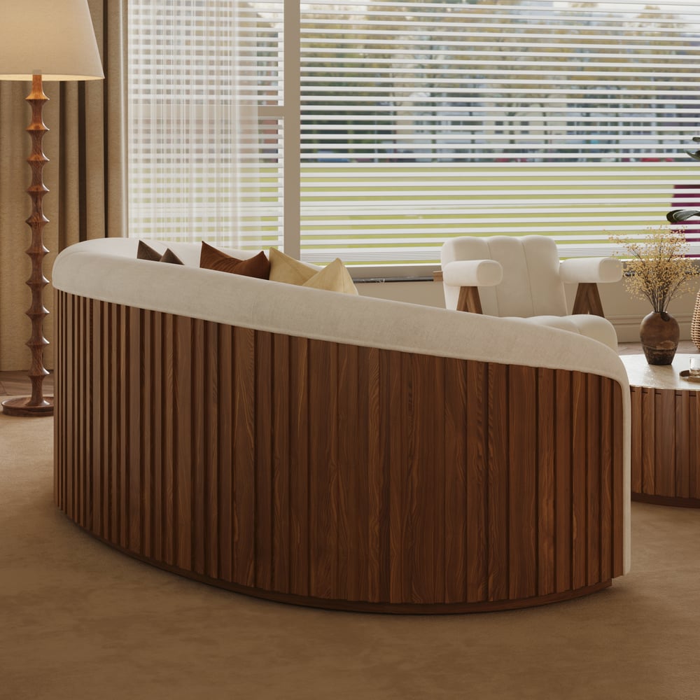 Aura 109" 2-Piece Chenille Upholstered Curved Sectional Sofa window image