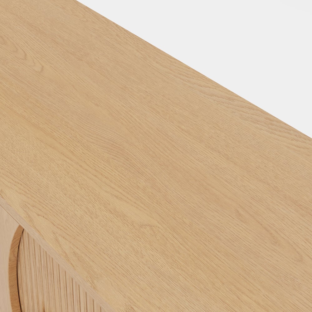 72" Ash Wood Fluted TV Stand with Storage window image