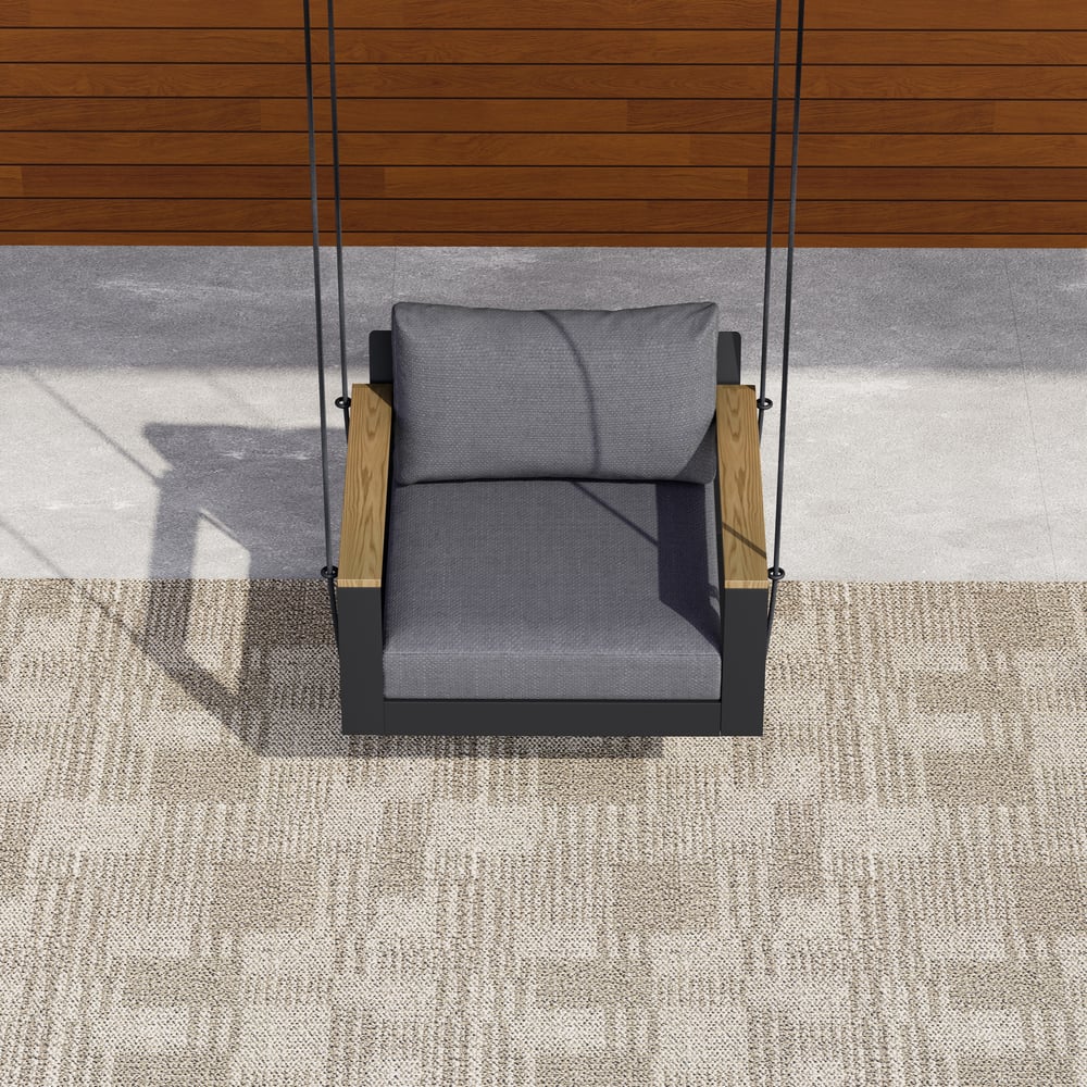 Tevara Outdoor Swing Sofa in Dark Gray with Cushion & Black Cover window image