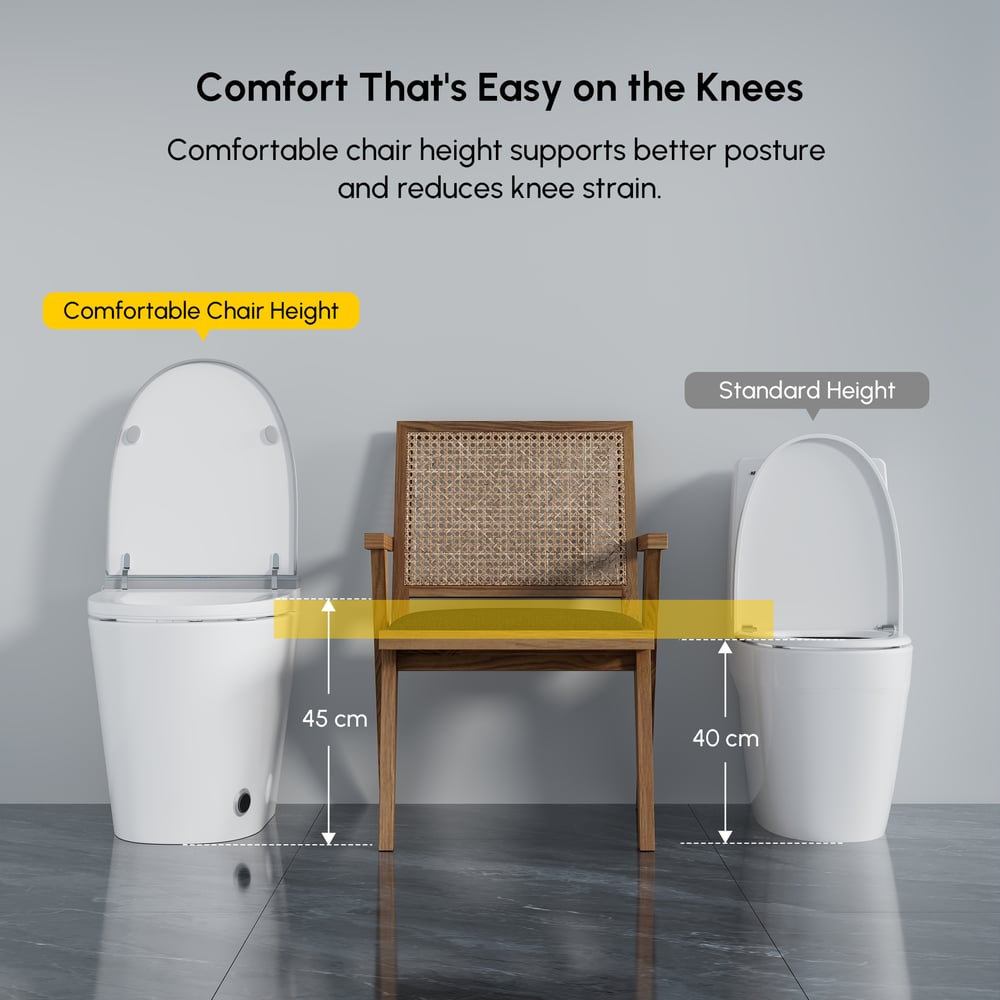 Hynova Smart Bidet Toilet with Powerful Flush, Built-in Tank, Foam Shield, Chair-Height window image