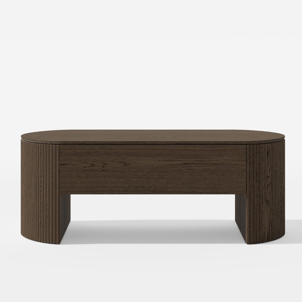 Modern 47" Oval Lift Top Mid-Century Coffee Table window image