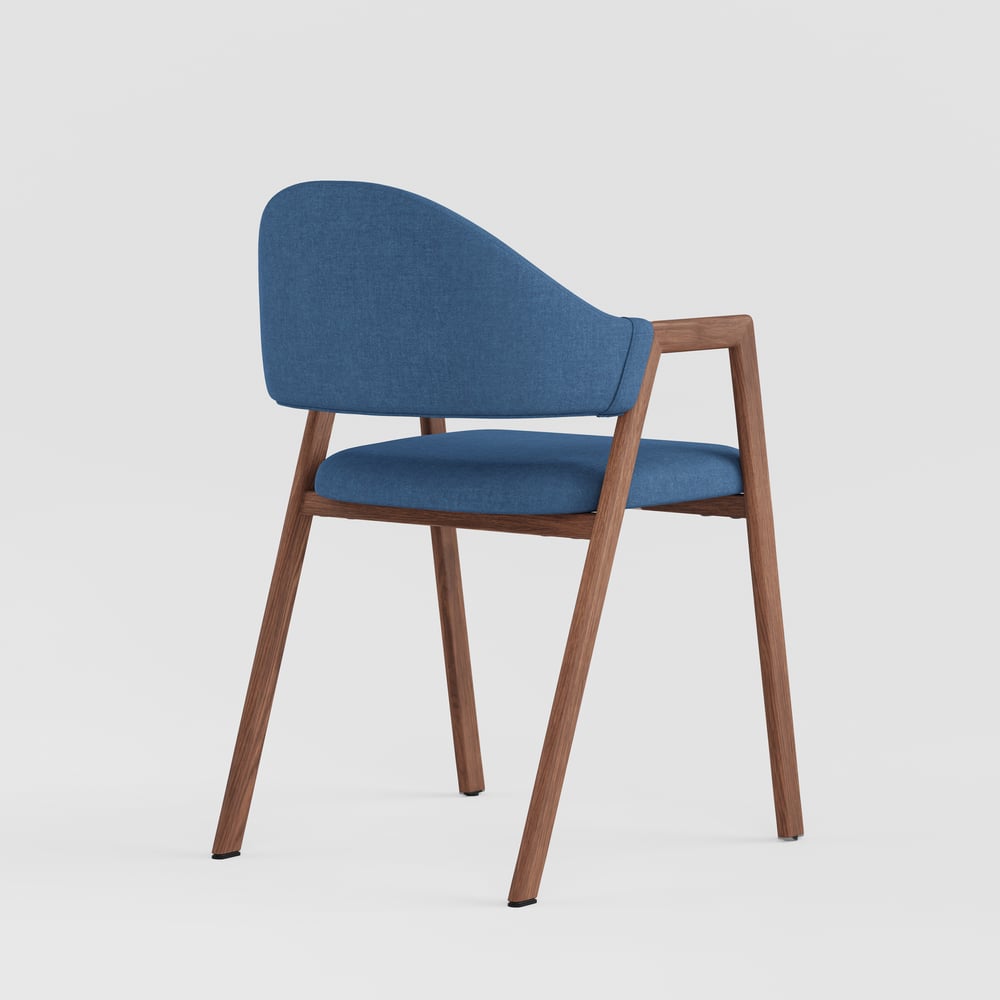 Modern Blue Linen Dining Chair with Upholstered, 2 Pieces window image