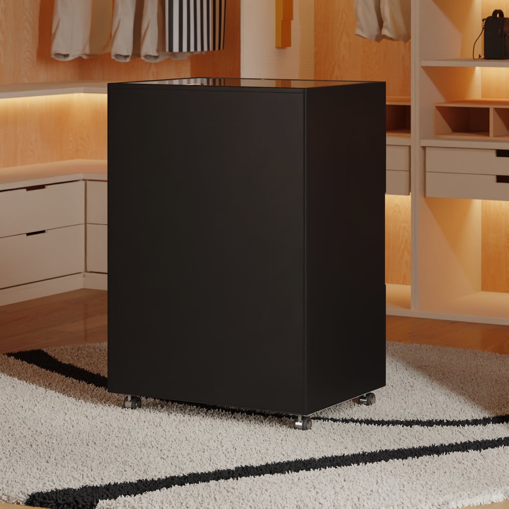 Selvo Walk-In Closet Island Jewelry Dresser with Glass Top & Light window image