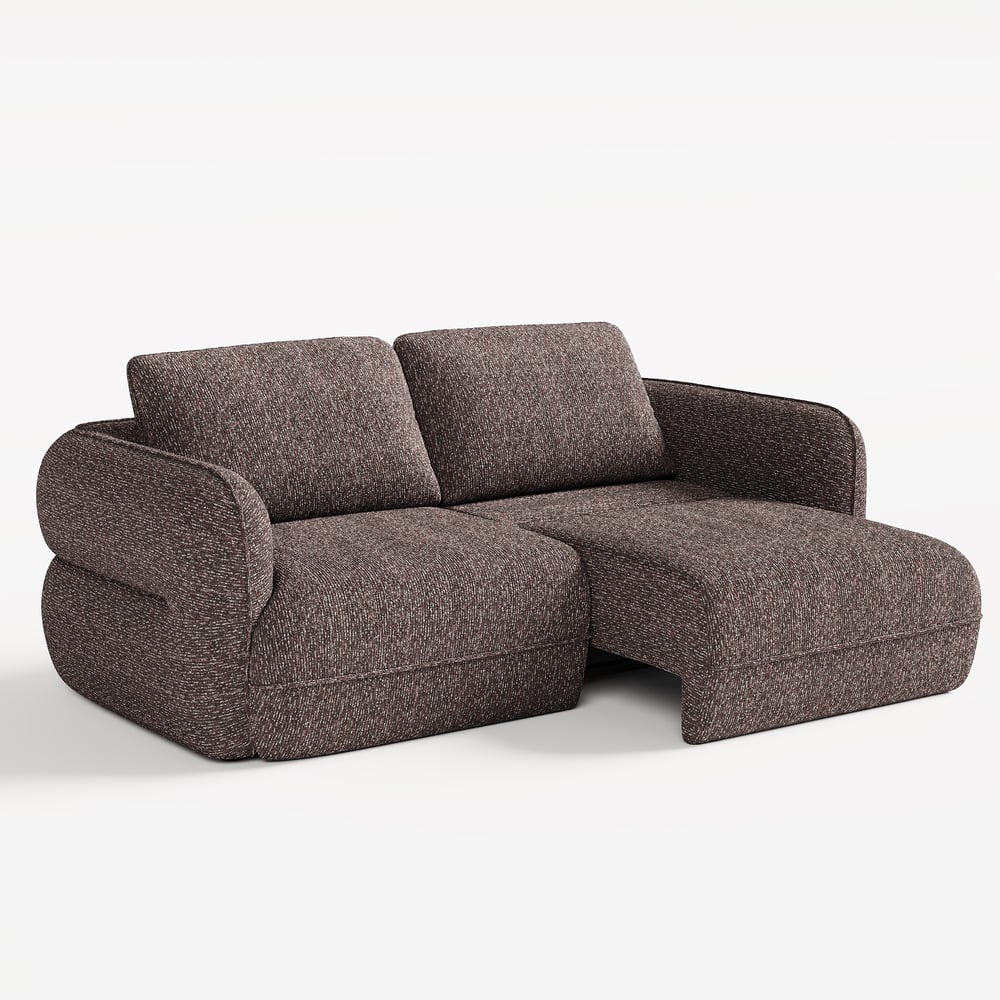 Modern 87" 2-Seater Chenille Power Convertible Sleeper Sofa with Remote Control window image