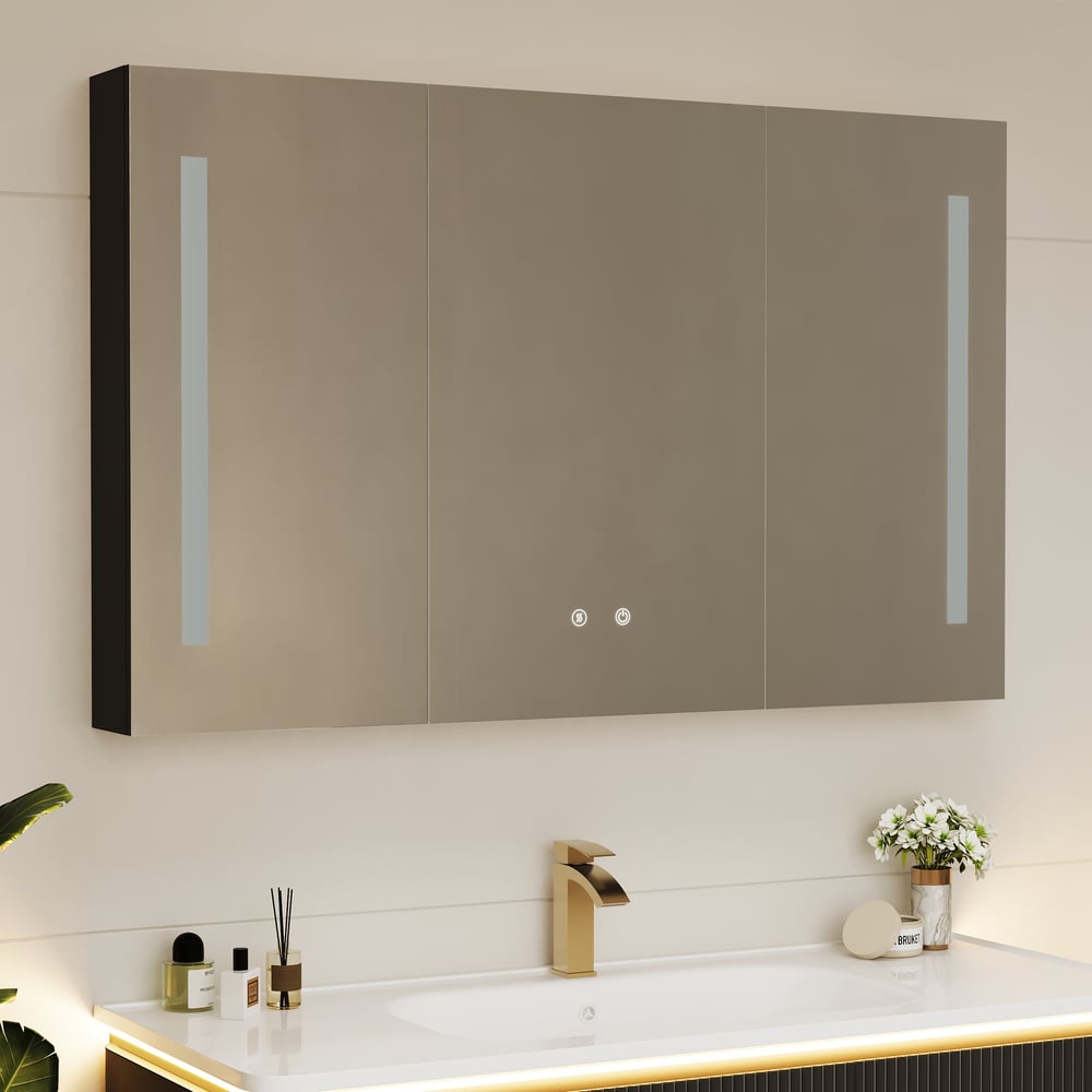 47" Modern Wall-mounted LED Bathroom Medicine Cabinet Vanity Mirror with Storage window image