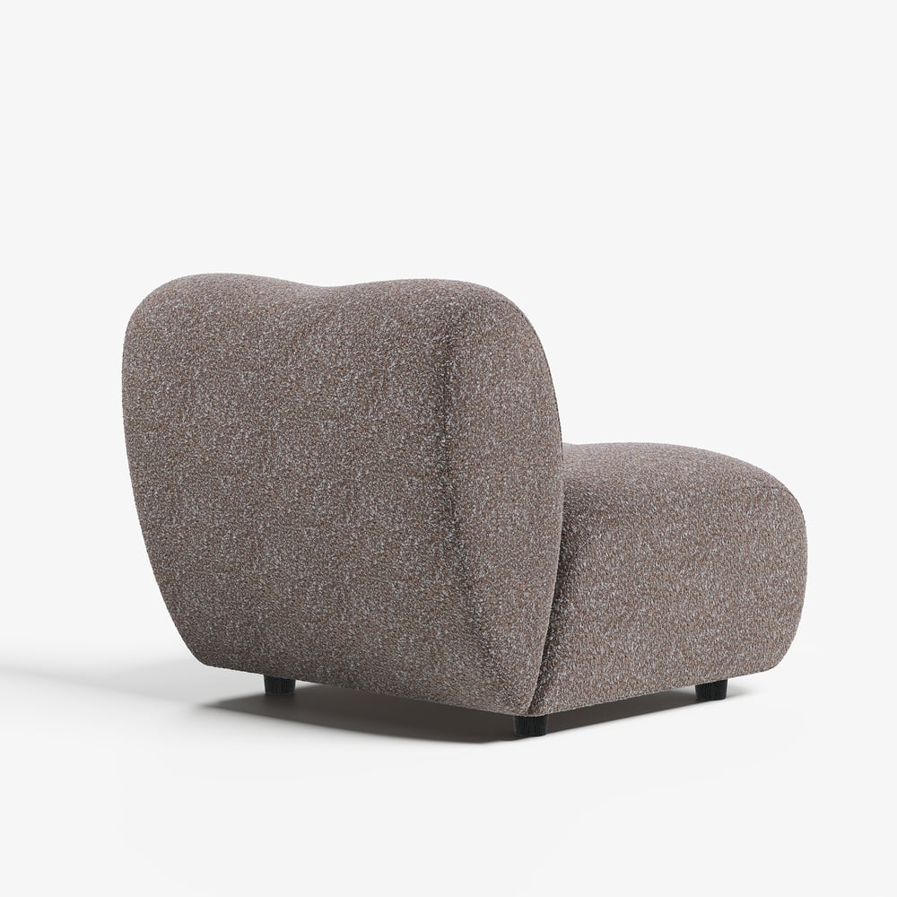 17" Performance Boucle Upholstered Curved Slipper Accent Chair window image