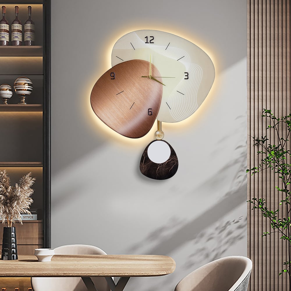 Horloge murale LED 60,96 cm (24 pouces) avec rétroéclairage dimmable, plusieurs modes d'éclairage et télécommande image de fenêtre