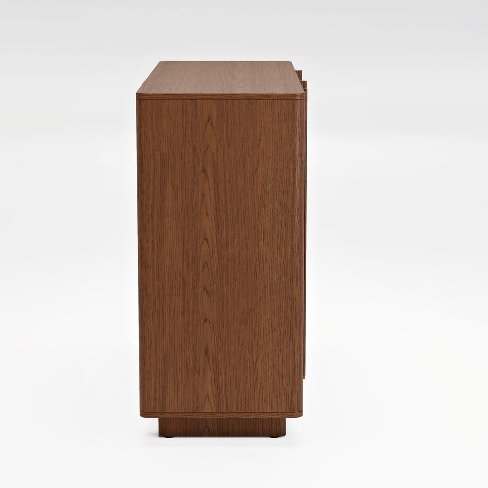 Lineva 48" Ash Wood Veneer Shoe Storage Fluted Entryway Cabinet window image