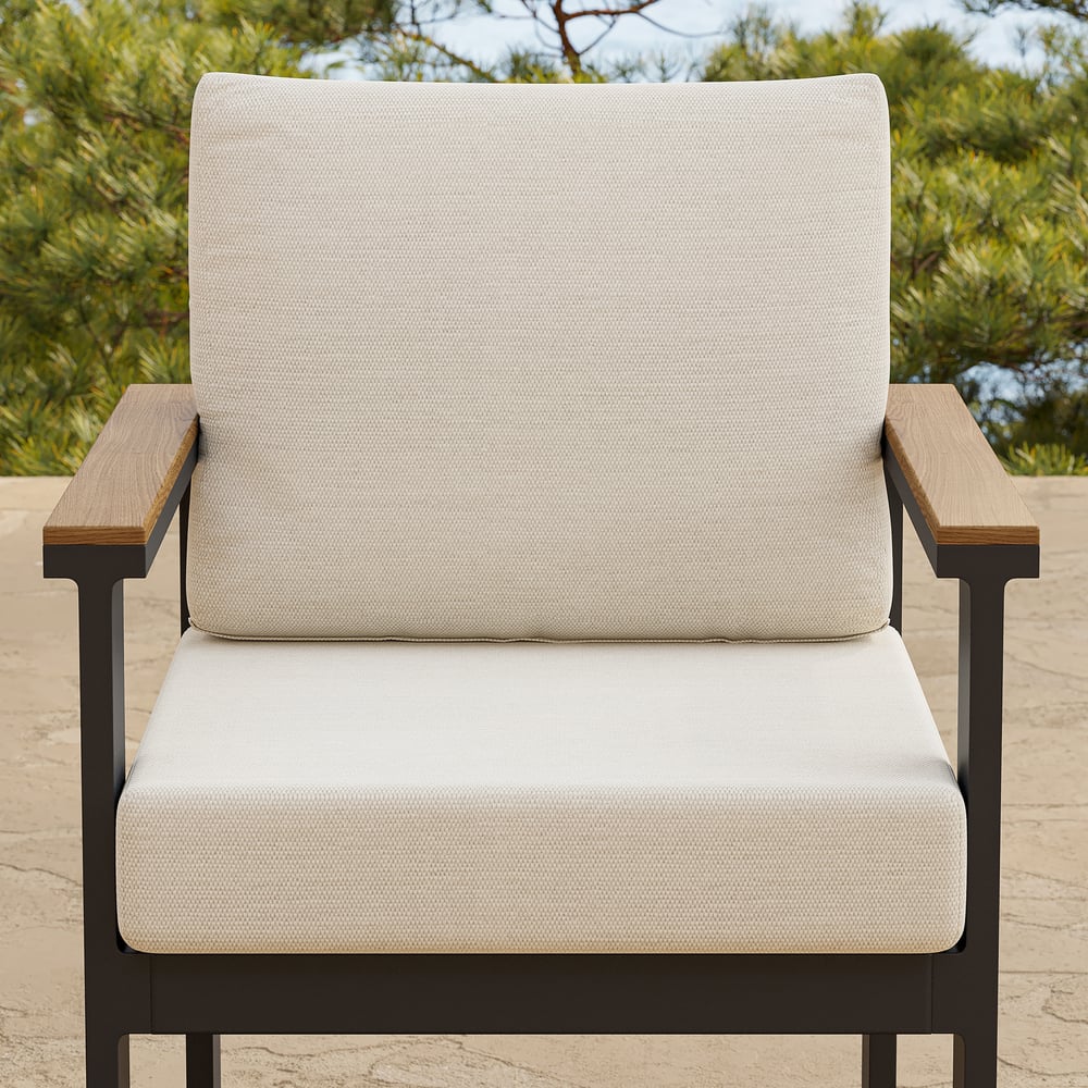 Tevara Outdoor Teak & Aluminium Dining Chairs in White, Set of 2 window image