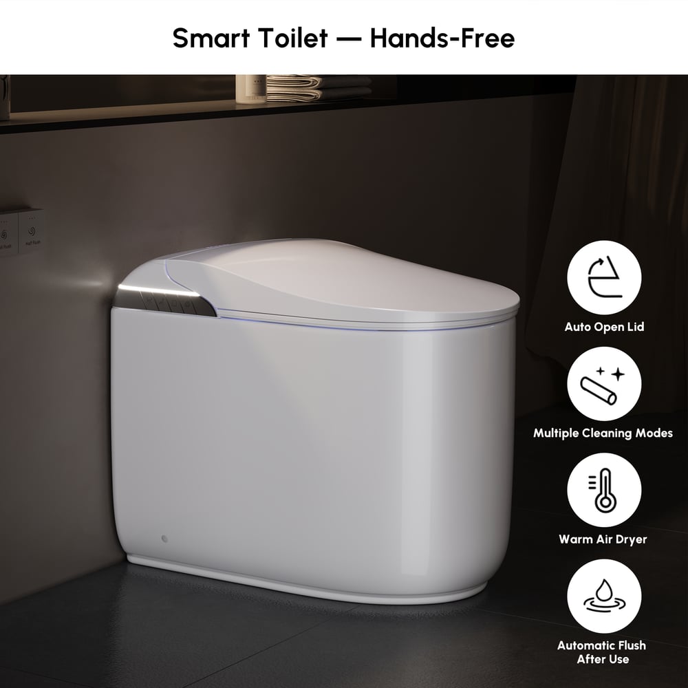 Fitro H3 Compact Smart Bidet Toilet with Tank Auto-Open Lid Foam Shield, cUPC & ETL window image
