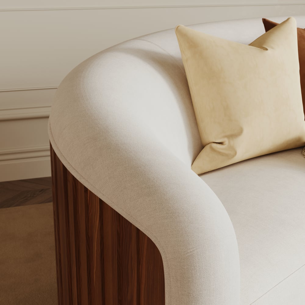 Aura 109" 2-Piece Chenille Upholstered Curved Sectional Sofa window image