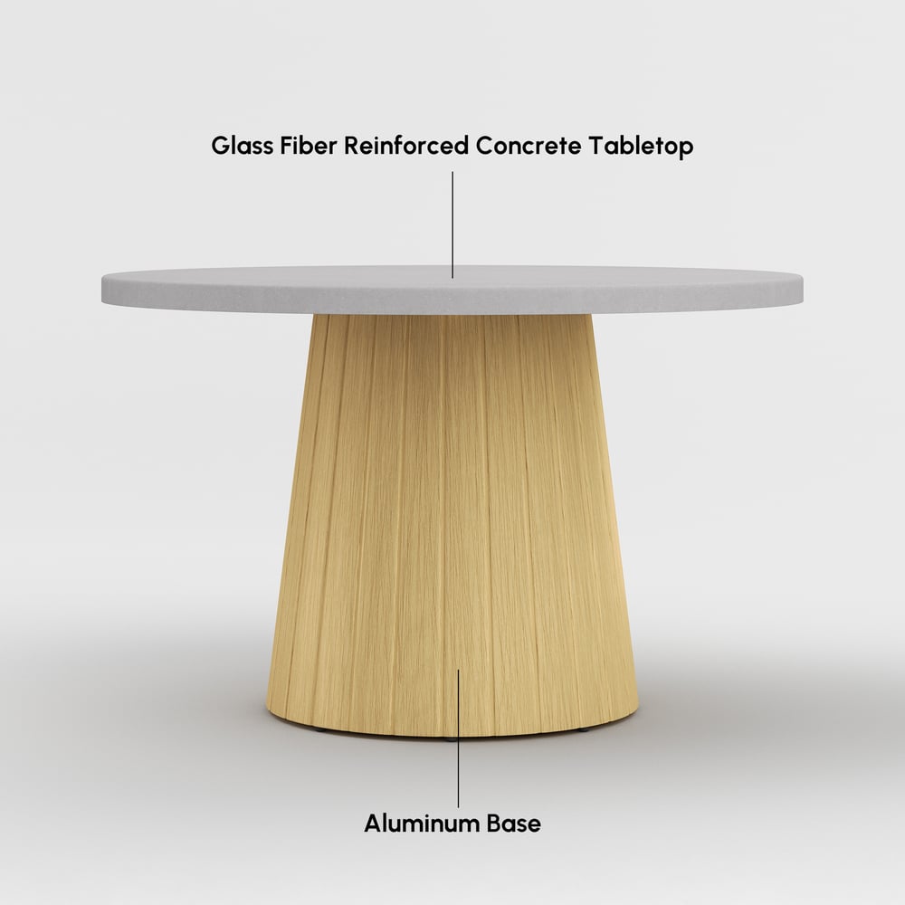 48" Concrete & Aluminum Coastal Style Outdoor Dining Table window image
