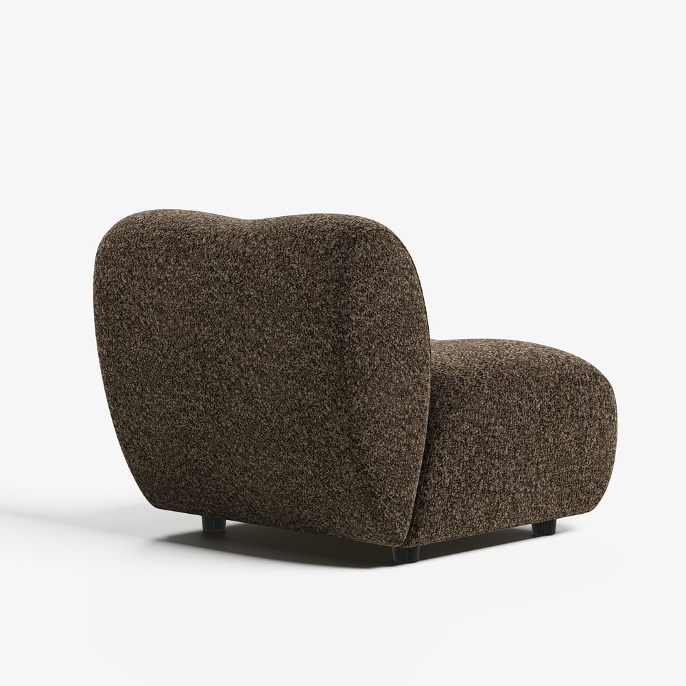 17" Performance Boucle Upholstered Curved Slipper Accent Chair window image