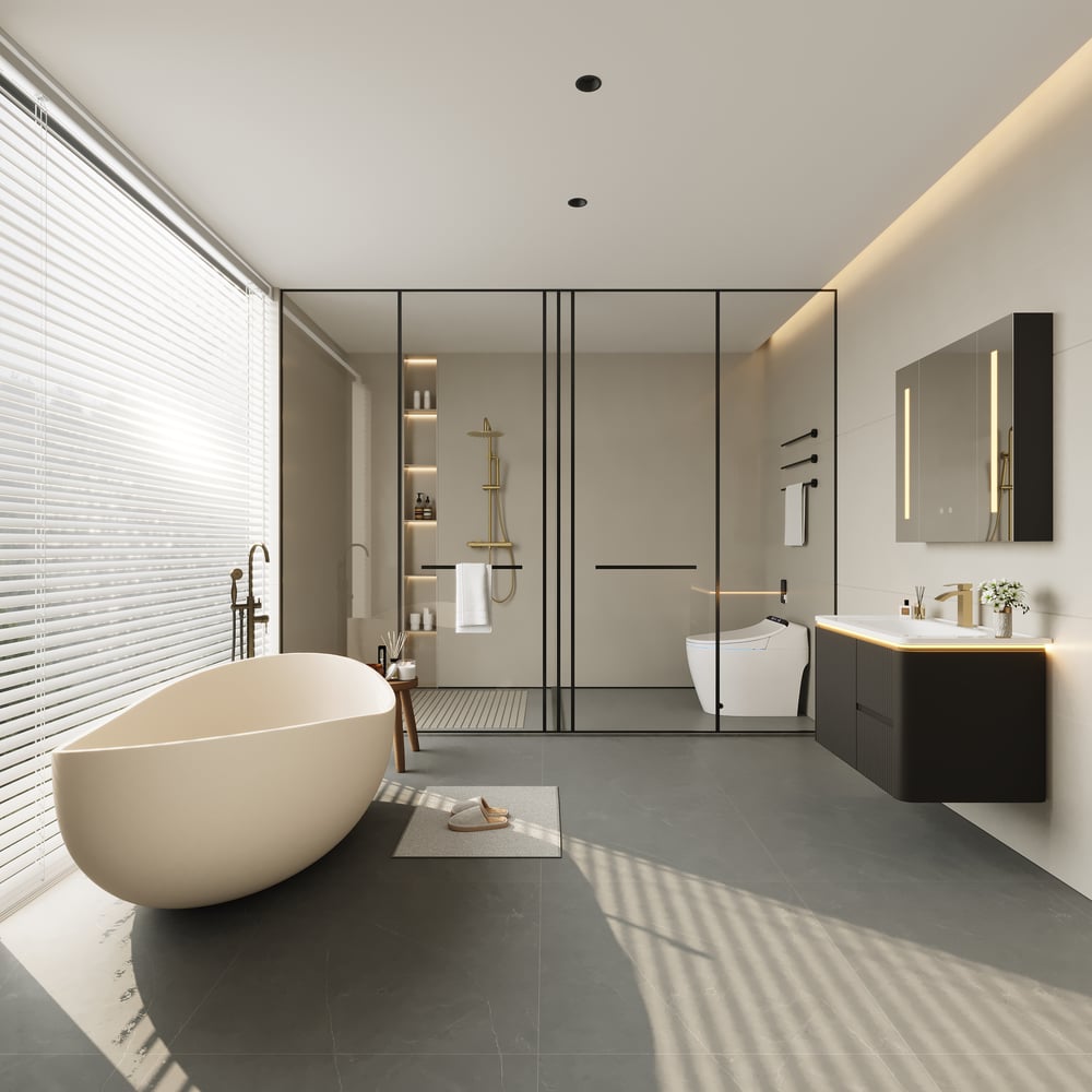 Modern 31.5" Floating Bathroom Vanity with Sink, Soft LED, Ample Storage window image