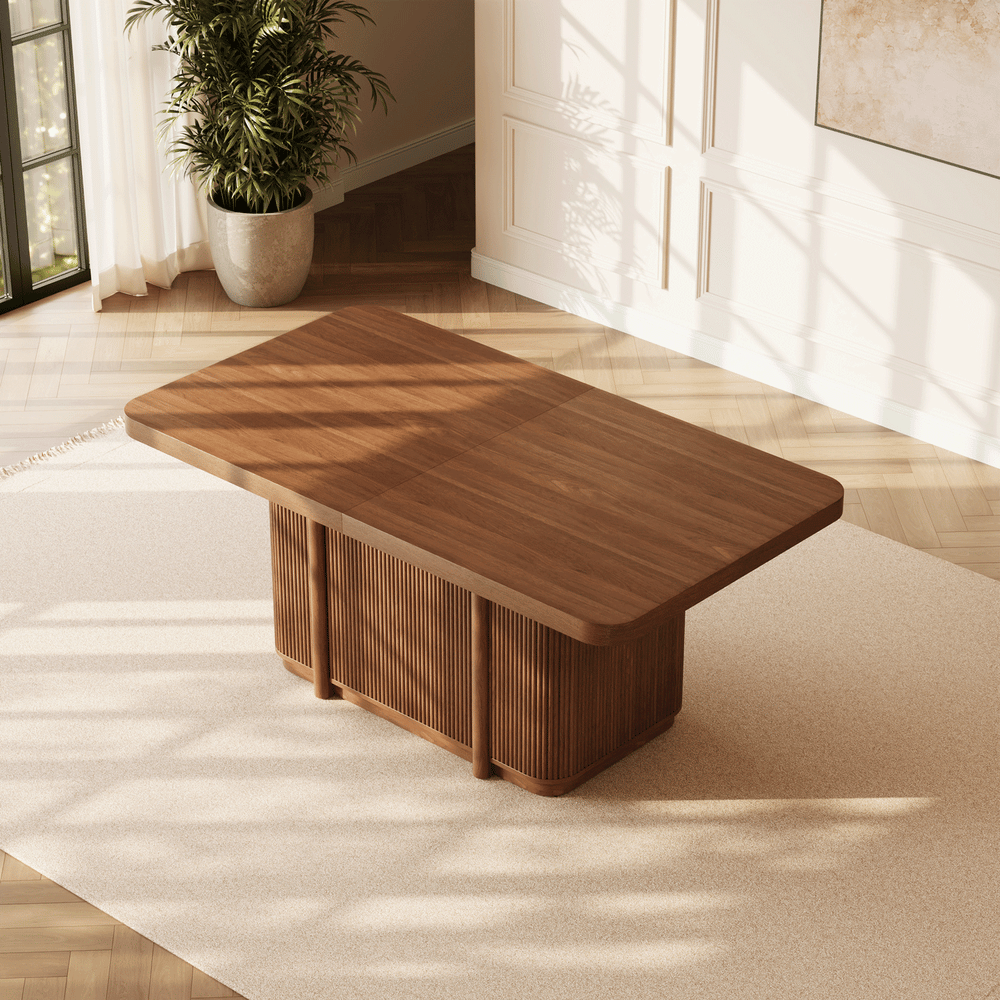 Lineva  71"–91" Extendable Wood 6–8 Seater Dining Table window image