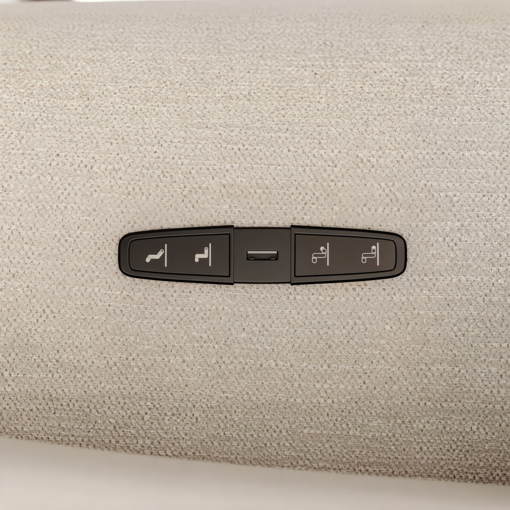 312cm 3-Seater Chenille Zero Gravity Power Reclining Sofa with Pillows & USB Port window image