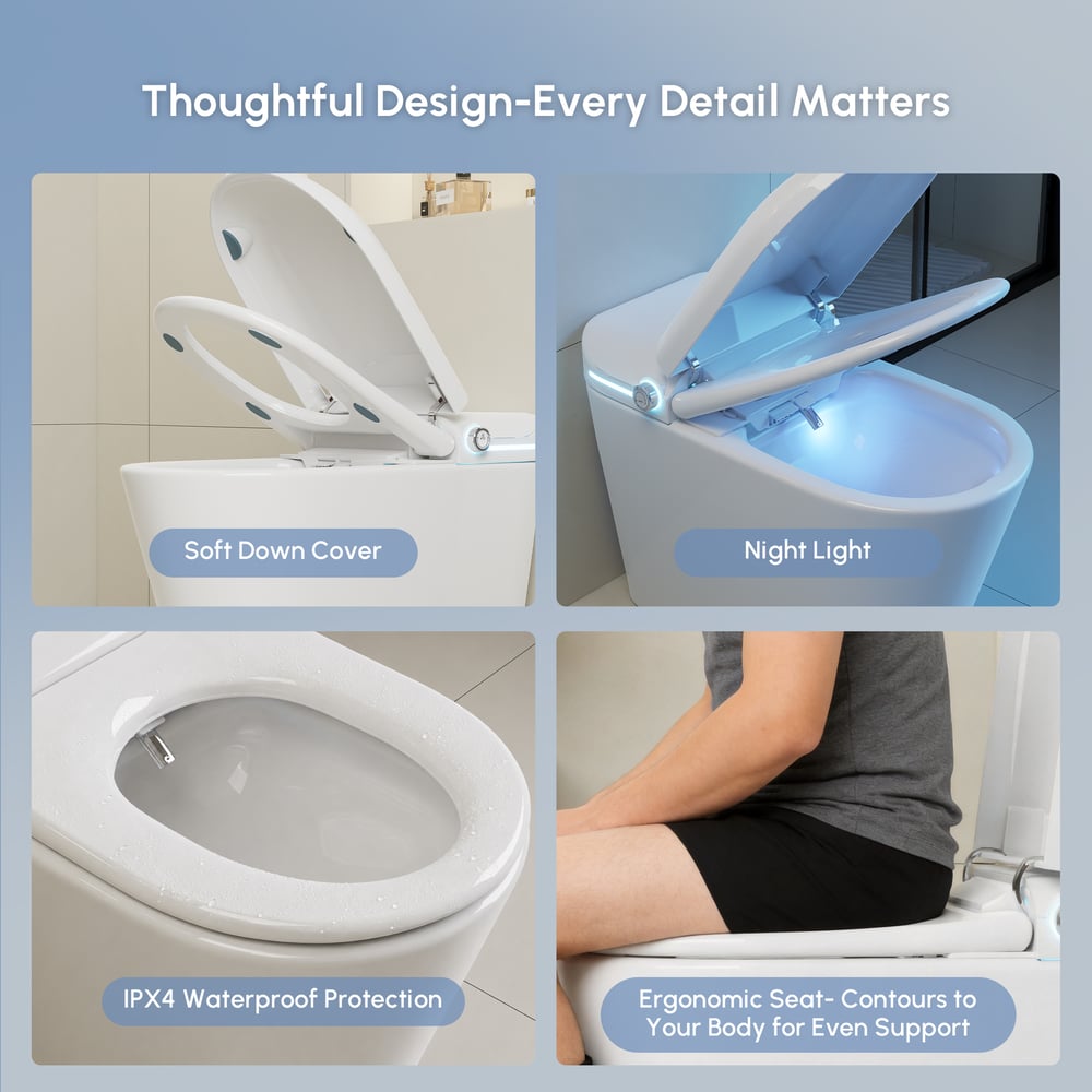 Glowin Automatic Smart Bidet Toilet with Built-in Tank & UV Sterilisation (WELS 4-Star) window image