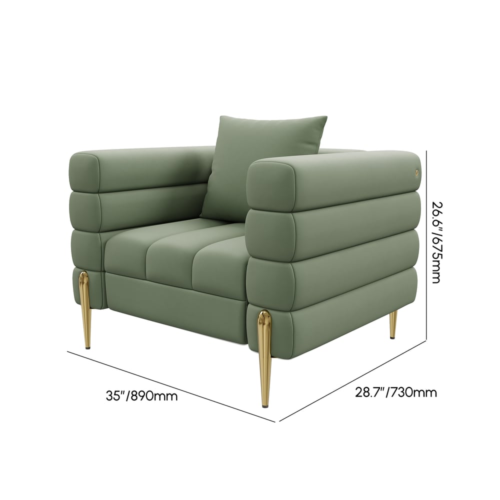 Axial 3-Piece Sofa Set of Chaise Sofa with Ottomans & Accent Chair weights dimensions image