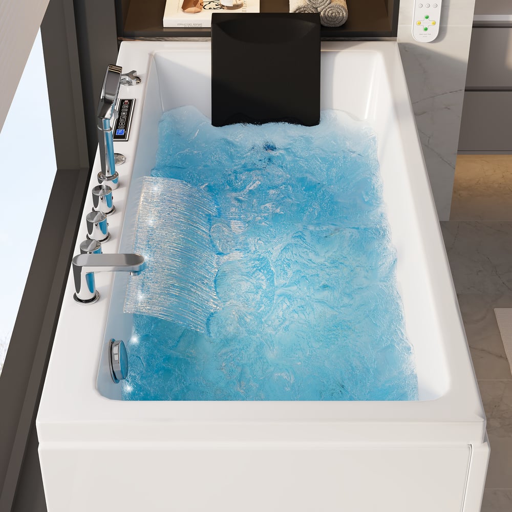 59" Whirlpool Bathtub with 7 Massage Jets, 8 Air Jets & Thermostatic Control window image