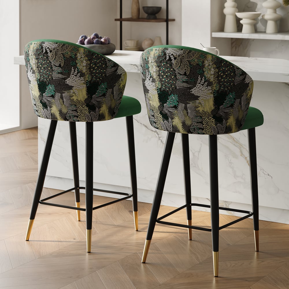 Arcora Green Bar Stool with Upholstered, 1 Piece window image