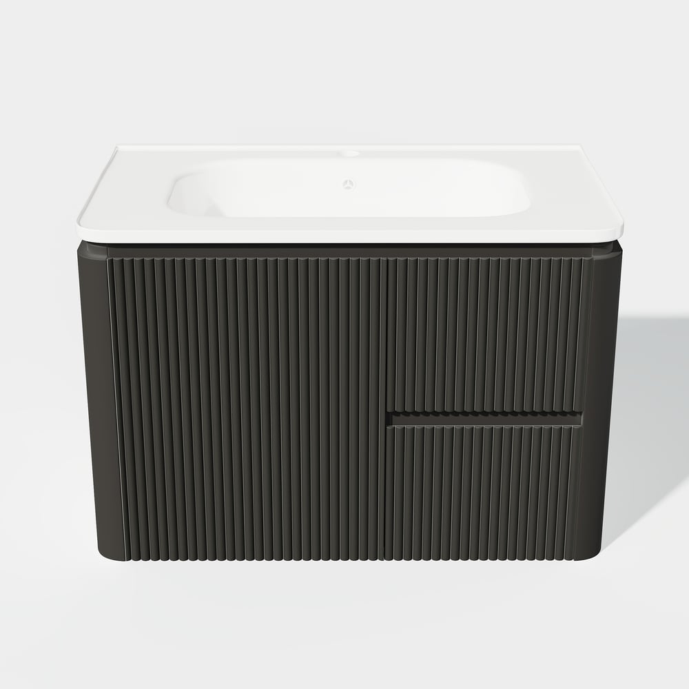 Modern 31.5" Floating Bathroom Vanity with Sink, Soft LED, Ample Storage window image