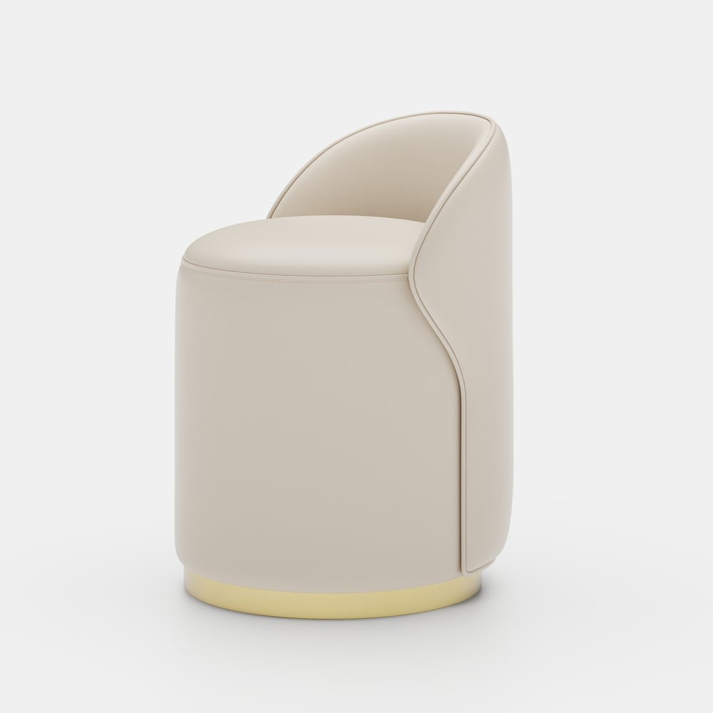 Selva Oatmeal Saddle Leather LED-Makeup Vanity Set with Charing Station and Mirror window image