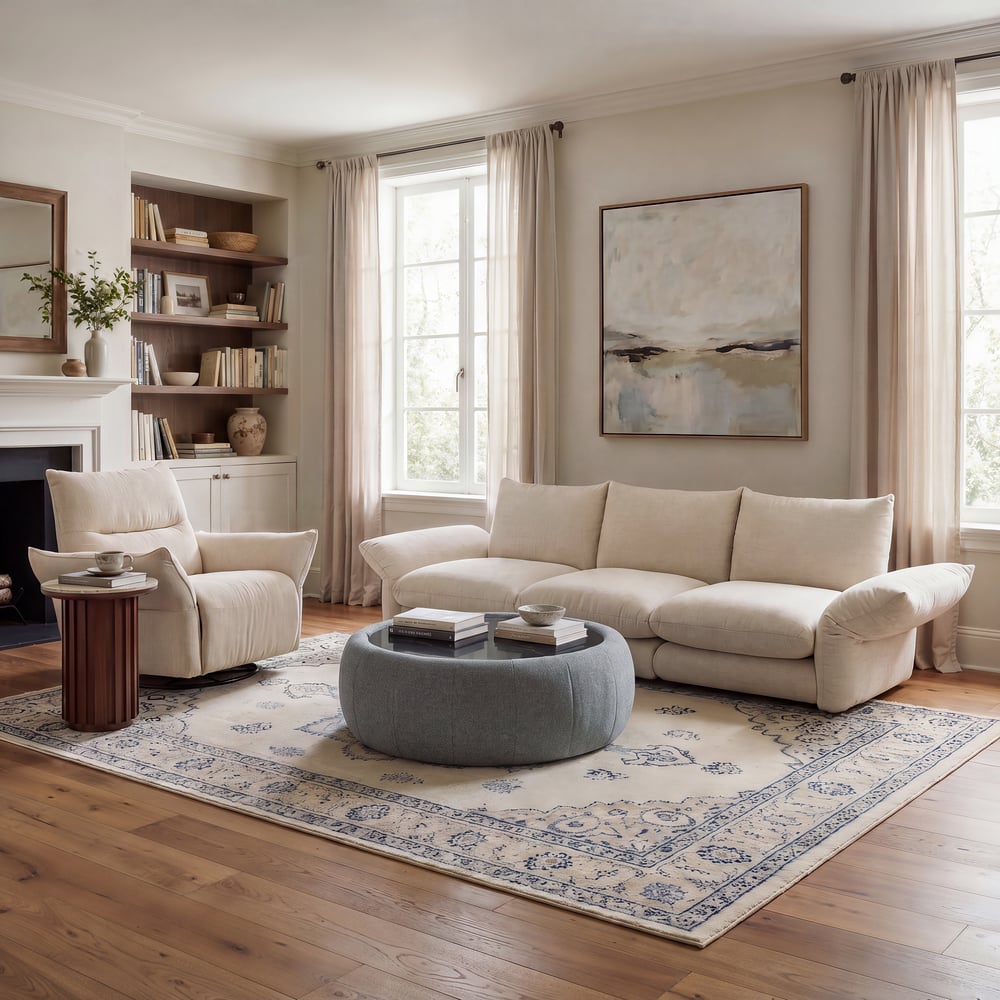 99cm Performance Chenille Multi-Functional Ottoman With Storage And Coffee Table In One window image
